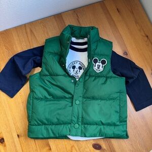 Disney/janie and jack puffy vest and shirt 18-24 months